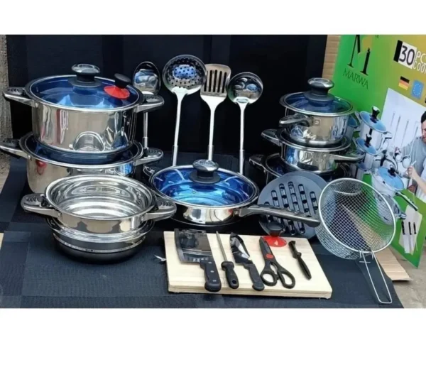 Durable stainless steel pots and pans