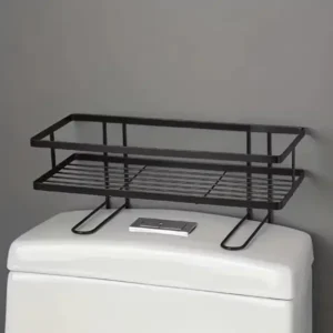 Metallic over the toilet rack