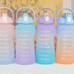 water bottle with time markers