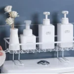 Self-adhesive bathroom organizer