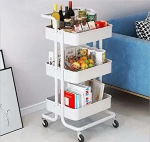 Durable metal storage trolley