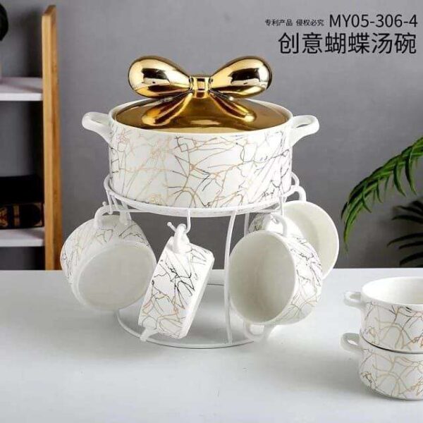 Luxurious Marble Soup Bowl Set