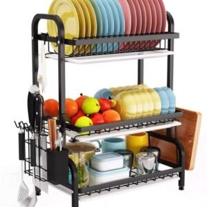3 Tier Metallic Dish Rack