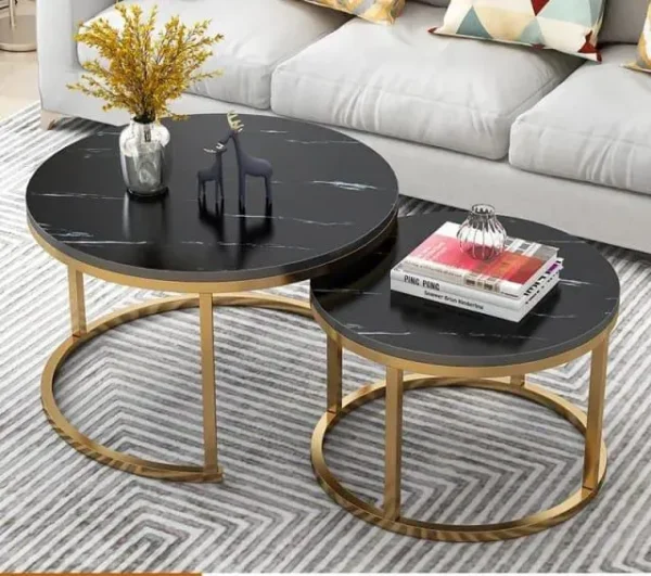 Marble effect round table