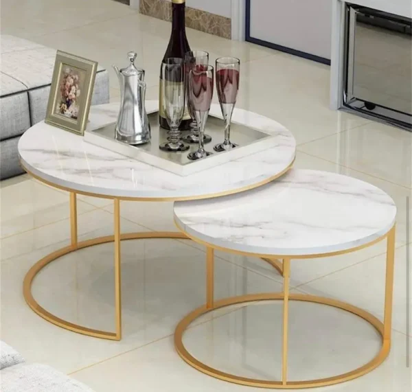 Coffee tables with gold legs