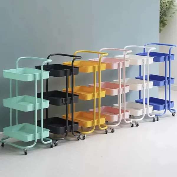 Metallic storage trolley