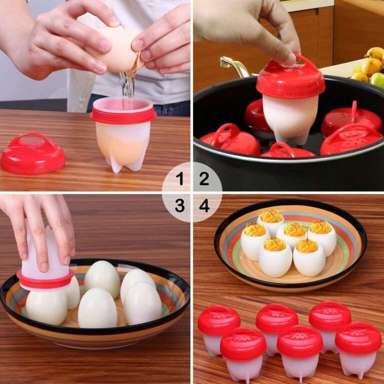 6pc set silicone egg poacher