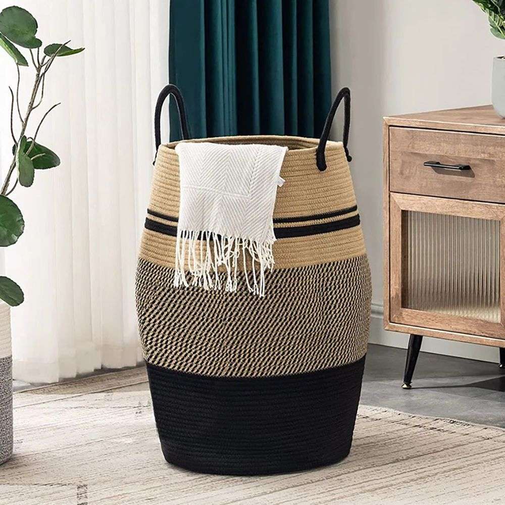 Large Woven Laundry Hamper Baskets