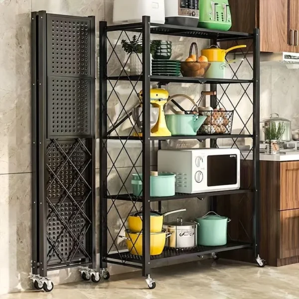 foldable storage rack with wheels
