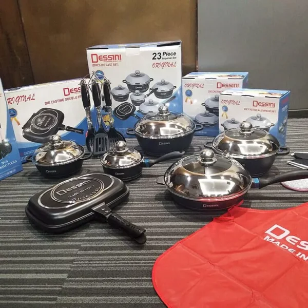 23 Piece Dessini Die Cast Aluminum Non-Stick Cookware Set