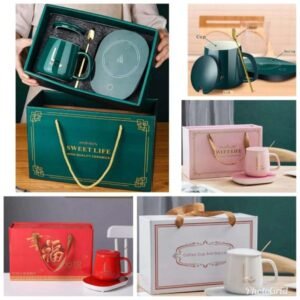 Surprise your loved ones with this Ceramic Gift Mug Set with Warmer, a stylish and thoughtful gift idea perfect for any occasion.