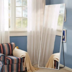 Stand Alone Mirror With Metallic Frame