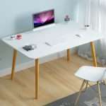 Rectangular Wooden Table with metallic stands
