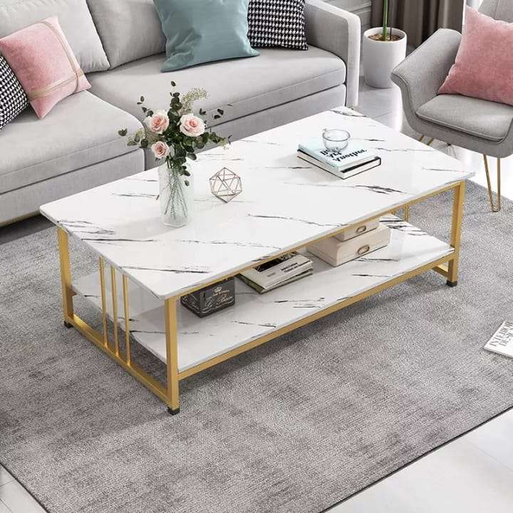 Marble Effect Wooden Coffee Table 