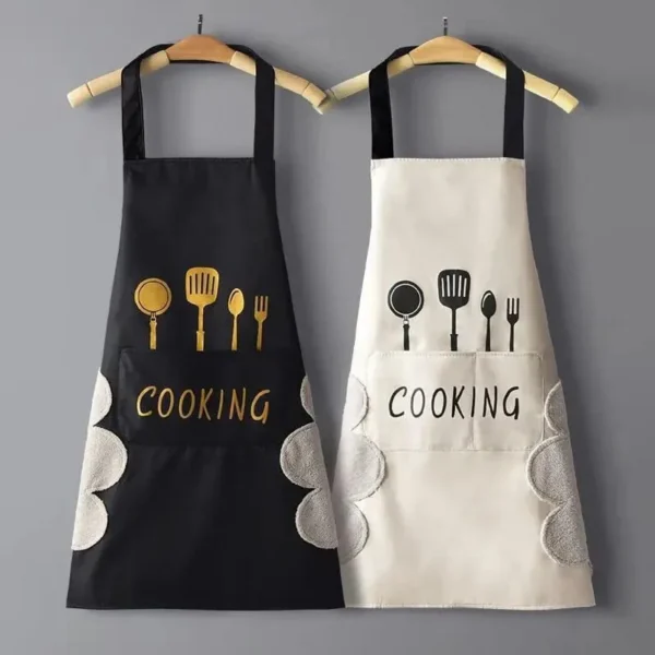 Kitchen Apron with Hand Wipe Pockets