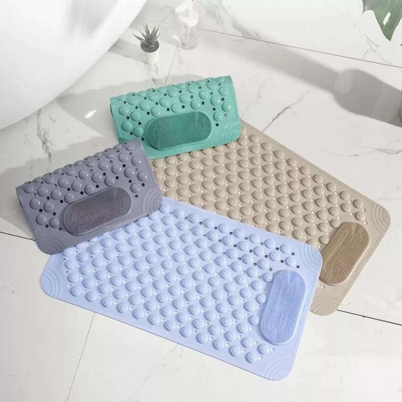 Bathroom Anti Slip Mat With Lazy Scrubber