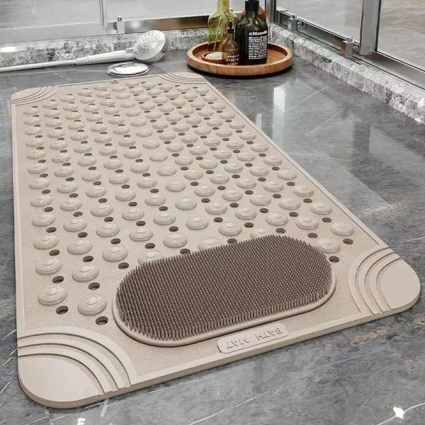 Bathroom Anti Slip Mat With Lazy Scrubber