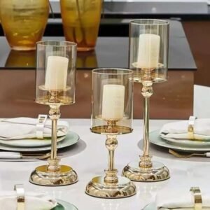 glass candle holder for dining table