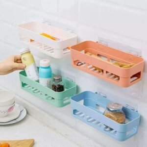 Simple Adhesive Plastic Bathroom Shelf