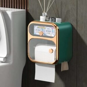 Wall mounted toilet paper box