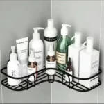 Bathroom corner rack Colour: Black & white.