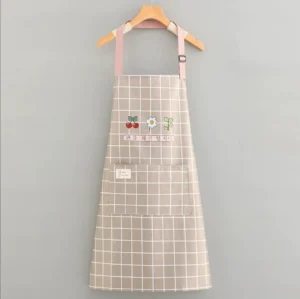checked floral apron