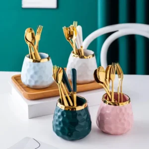 Fork and Spoon Ceramic Storage Tank Set