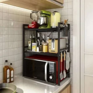 Expandable microwave shelf