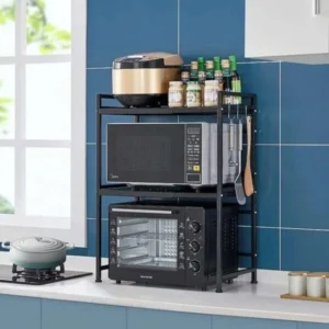 Black microwave rack