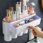 Automatic Toothpaste Dispenser with 4 Magnetic Cups