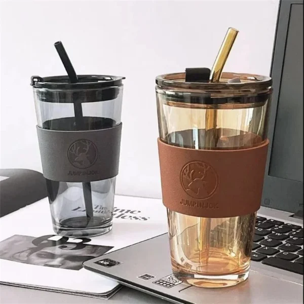 Glass Tumbler/cup with Straw