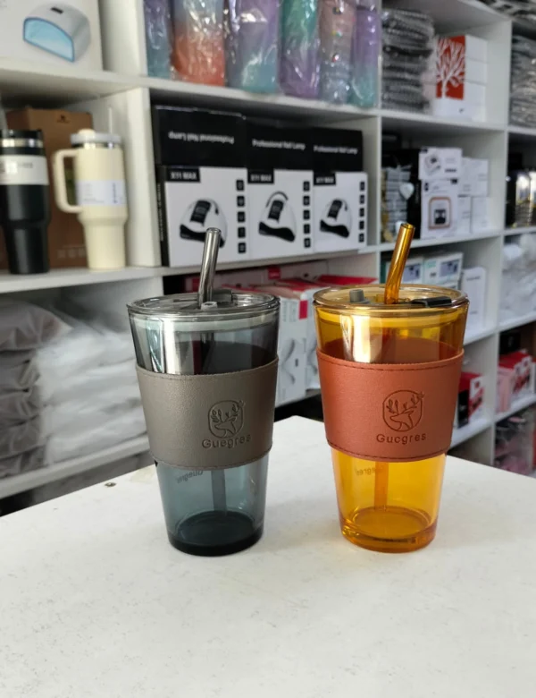 Glass Tumbler/cup with Straw