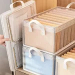 Adjustable wardrobe storage box