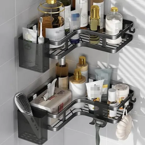 Corner bathroom shower caddy