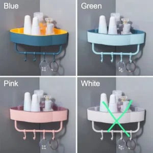 Plastic corner bathroom rack