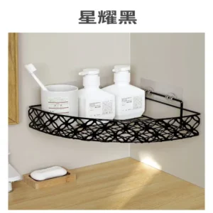 Corner bathroom shelf