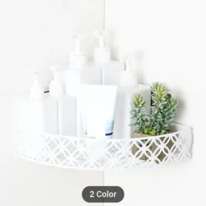 Corner shower shelf