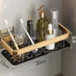 Wall-mounted rectangular bathroom rack