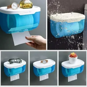 Wall-mounted plastic tissue holder