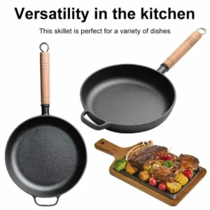 Durable cast iron cooking pan