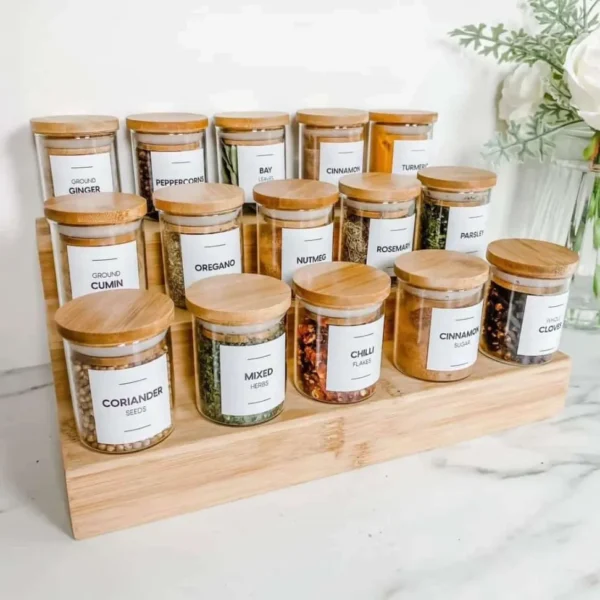 15-piece glass spice jar set