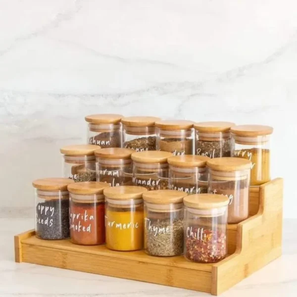 15pcs Glass Spice Jar set