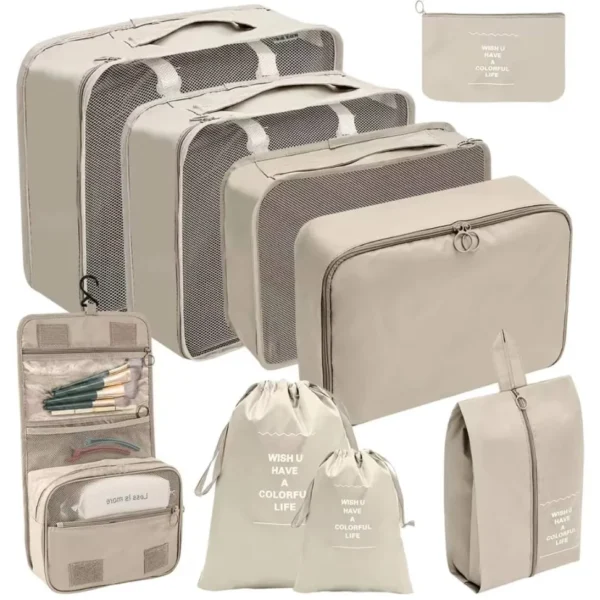 9-piece luggage travel organizer set