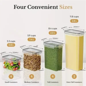 14-piece airtight plastic containers set