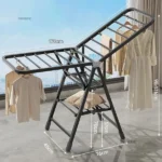 Black movable outdoor drying rack