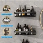 Aluminium Alloy Rectangular Bathroom Rack 13 Black and gold shelf Kenya