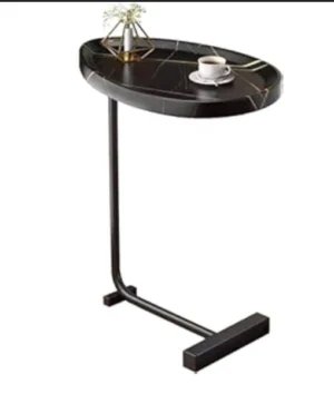 marble white oval side table