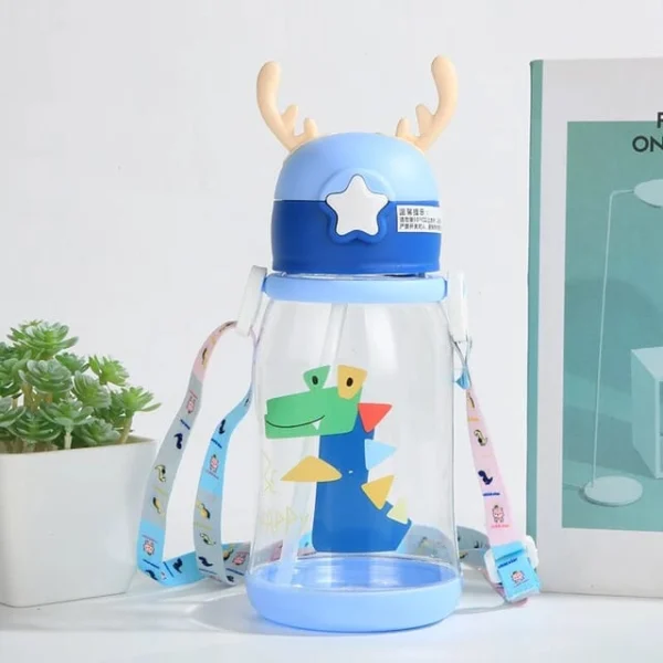 straw baby bottle with cartoon design