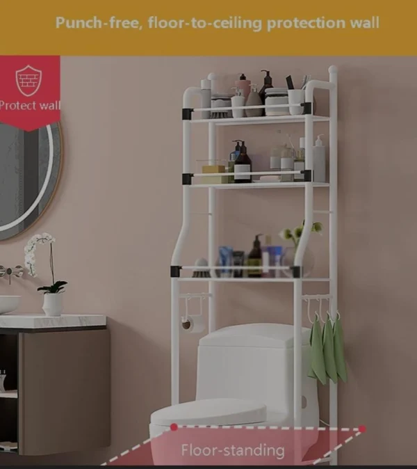 detachable metallic 3-layer over-the-toilet rack