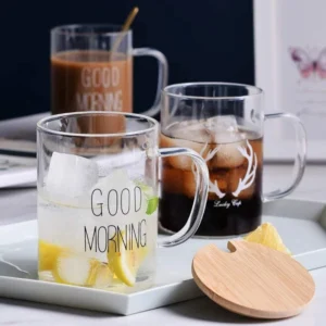 Borosilicate Good Morning Printed Glass Mug